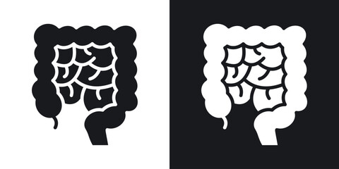Gut icon in black and white glyph versions