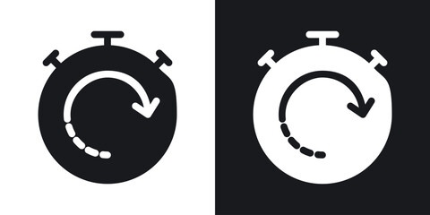 Fast processing icon in black and white glyph versions