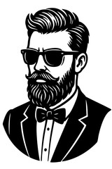 Elegant Bearded Gentleman in Tuxedo