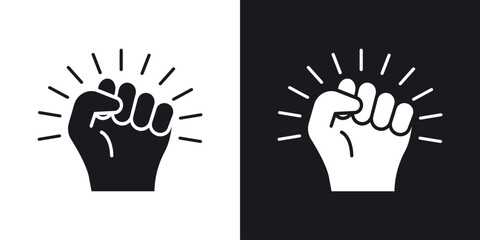 Empowerment icon in black and white glyph versions