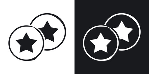 Earn point icon in black and white glyph versions