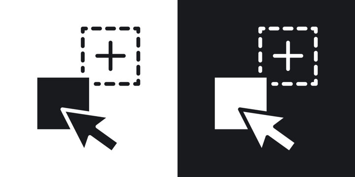 Drag and drop icon in black and white glyph versions