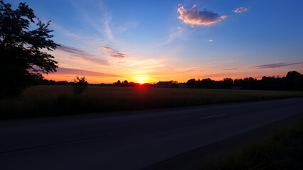 sunset in the mountains