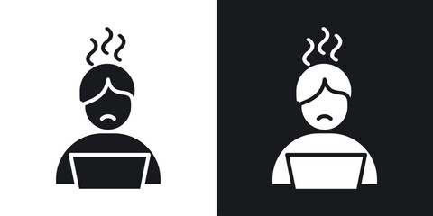 Burnout icon in black and white glyph versions