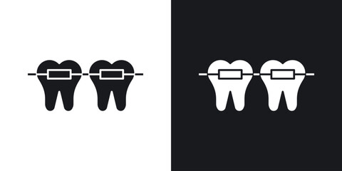 Braces icon in black and white glyph versions