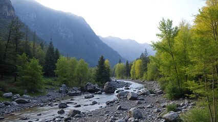 river in the mountains