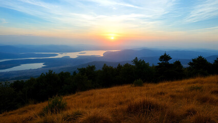 sunset in the mountains