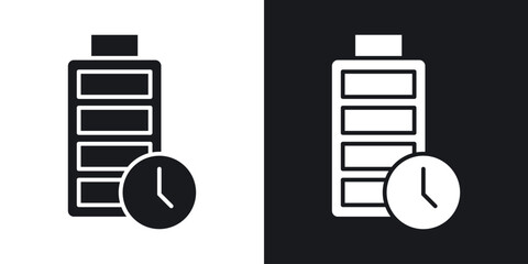 Battery life icon in black and white glyph versions