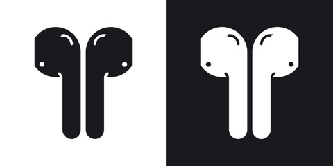 Air pods icon in black and white glyph versions