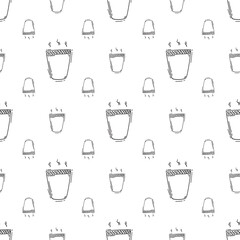 food pattern. fast food seamless pattern. doodle food and beverage seamless pattern. food background