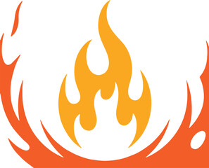 abstract fire flame vector illustration, hot burning blaze graphic design, orange and yellow flame icon template, danger heat warning symbol artwork