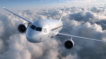 Top view plane in the sky.