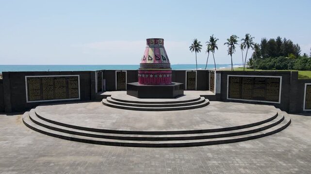 Aerial View of Teuku Umar Monument with Kupiah Meukutop in West Aceh, Indonesia