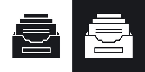 Archive icon in black and white glyph versions