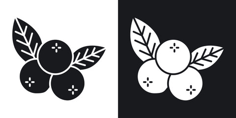 Blueberry icon in black and white glyph versions