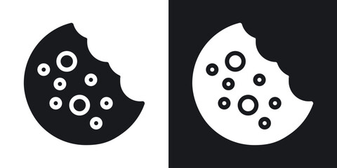 Cookie icon in black and white glyph versions