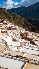 Salt flats landscape with mountains