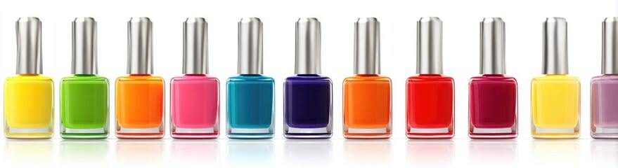Obraz premium Row of Nail Polish Bottles