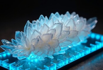Transparent ice sculpture shaped display