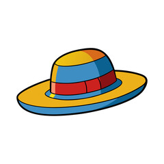 Creative Boater Hat Vector Illustration on White