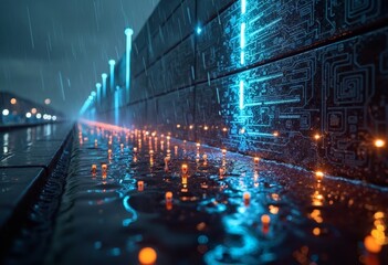 Neon architecture night scenery