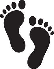 Two footprint / foot print flat icon for apps and websites	