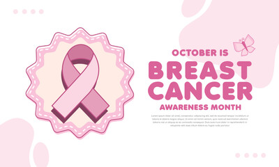 Breast cancer awareness month background, pink October, pink ribbon, women, women's disease, vector illustration