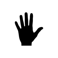 Obraz premium Man hand silhouette icon vector flat design.