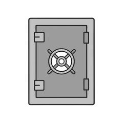 Simple Gray Safe with Circular Dial security money