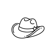 Line Art Illustration of a Cowboy Hat
