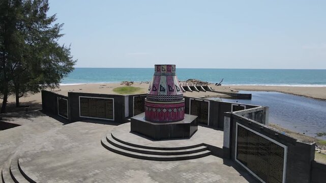 Aerial View of Teuku Umar Monument with Kupiah Meukutop in West Aceh, Indonesia
