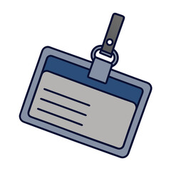 Obraz premium Blue gray lanyard badge with blank space for text identification card