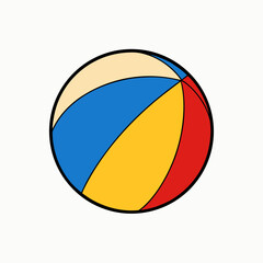 Colorful Beach Ball with Outline game sport