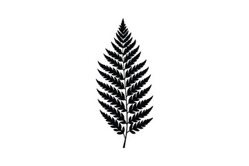 Fototapeta premium Elegant Fern Frond Illustration in Black Silhouette Style on White Background Perfect for Botanical Designs silhouette
