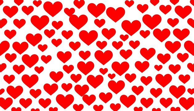 Red hearts pattern on white background (2) - Powered by Adobe