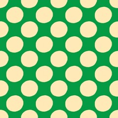 Green background with white circles and continuous pattern