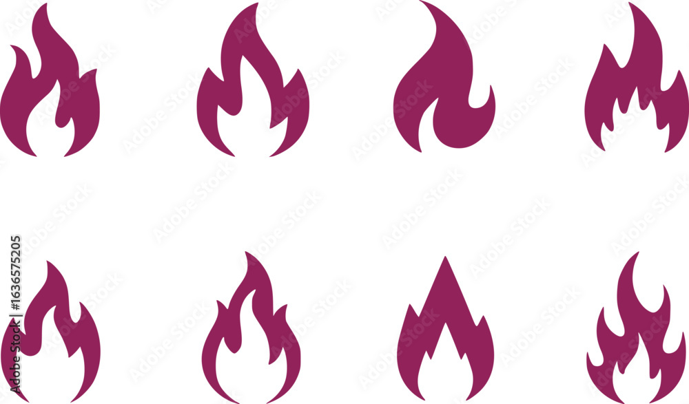 Poster passionate flames a dynamic array of unique fire icons symbolizing energy warmth and transformation 