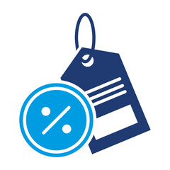 Discount Icon Vector Illustration Blue Version