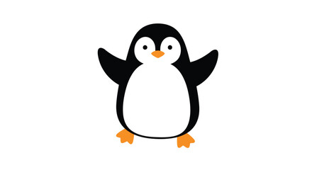 Fototapeta premium Vector cute penguin illustration isolated on a white background