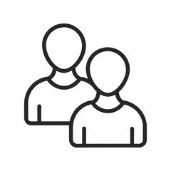 User Group Line Art Vector Icon Isolated on White Background