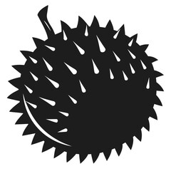 Spiky durian fruit silhouette vector graphic