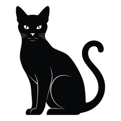 Sitting Black Cat Design