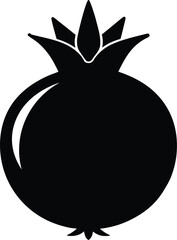 Pomegranate silhouette with a small crown