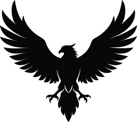 Majestic eagle silhouette with spread wings