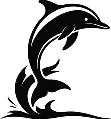 Dolphin leaping from ocean wave