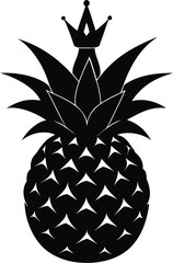Obraz premium Detailed silhouette of a pineapple with a crown