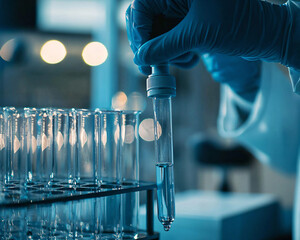 Laboratory Experiment with Pipette and Test Tubes in Scientific Setting