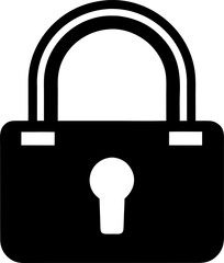 Lock and Key Security Icon Silhouette