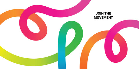 Abstract Color Lines Pattern. Background with Gradient Ribbon Waves. Vector Curve Graphic Shapes