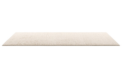 Modern rectangular rug with long pile. 3d render